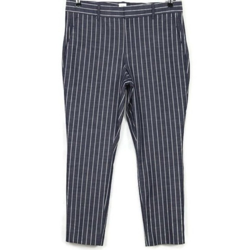 Gap Signature Skinny Ankle Pants Blue White‎ Striped Stretch 12 x 27